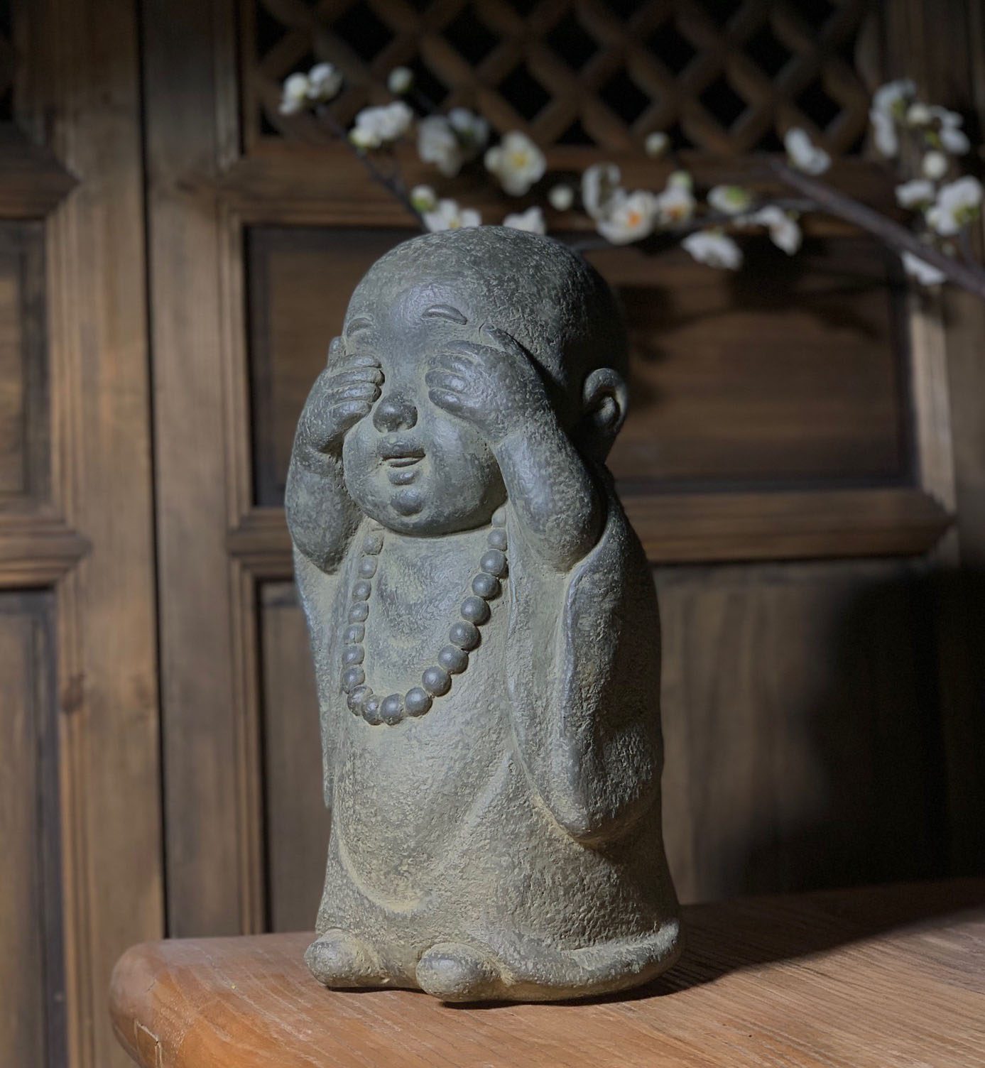 Little Novice Monk Handcraft, Stone Carving Art, Home Interior Design