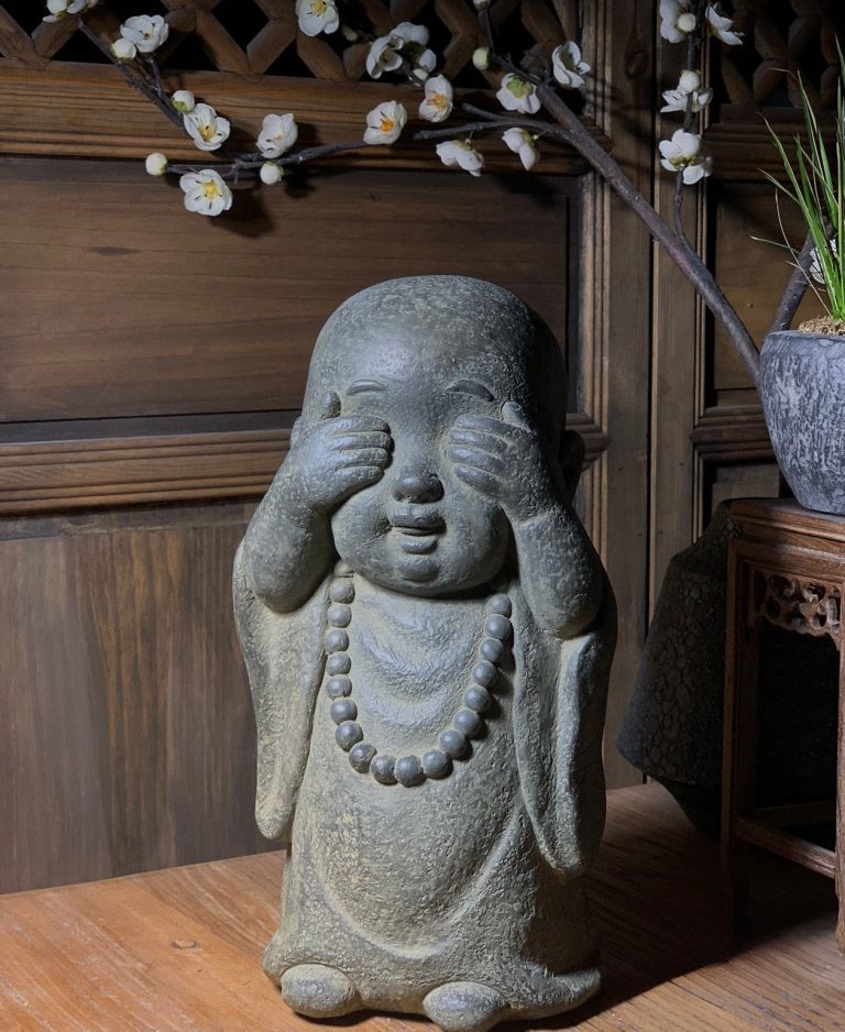 Little Novice Monk Handcraft, Stone Carving Art, Home Interior Design